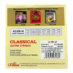 Alice A106H <span class=keywords><strong>Guitare</strong></span> <span class=keywords><strong>classique</strong></span> <span class=keywords><strong>Cordes</strong></span> en nylon Alliage de cuivre plaqué argent Revêtement antirouille Ensemble - Product Image 2