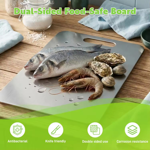 Planche à découper double face antiadhésive en titane, qualité alimentaire GR1, laminée à chaud, durable, <span class=keywords><strong>14</strong></span> <span class=keywords><strong>x</strong></span> 10 pouces, pour usage en cuisine - Product Image 6