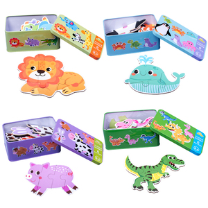 Rompecabezas de Dinosaurios y Animales al Por Mayor, Juegos Educativos de Aprendizaje y Clasificación, Puzzles en Caja de Metal para Niños y Niñas - Product Image 5
