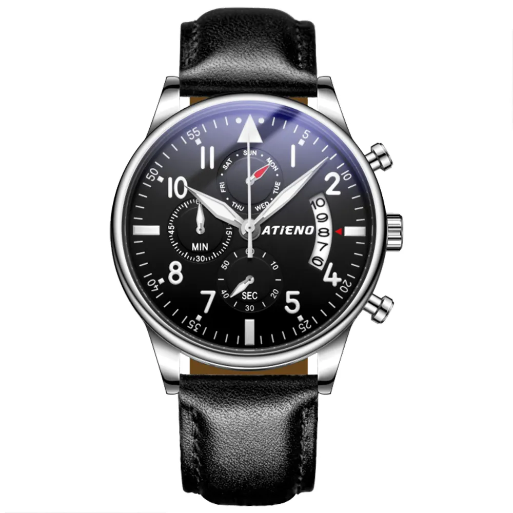Factory Prices High Quality Waterproof Automatic Men Watch Leather Watch For Men