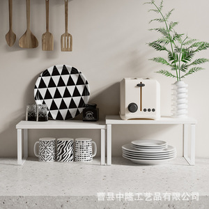 Organisateur et support de rangement pour condiments de cuisine en fer et bois, support d'ordinateur de bureau avec réglage en hauteur - Product Image 3