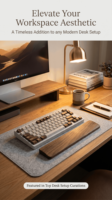 Repose-poignets ergonomique Waldo en bois de noyer massif, plusieurs tailles, pour clavier mécanique, idéal bureau et domicile