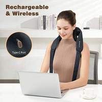 Masajeador Eléctrico Inalámbrico 3D para Espalda, Dispositivo de Masaje Shiatsu Profundo con Calor, Manos Libres, Masajeador Eléctrico Inteligente para Hombros y Cuello