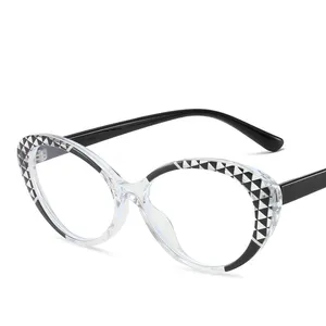 glass cat eye computer blocking anti-blue light fashion vintage spectacles trendy women lady new TR90 optical plain glasses