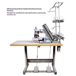 Machine à coudre industrielle multi-aiguilles avec point invisible pour la pose de bandes élastiques sur les ceintures de pantalons et les bandes de tissu pour rideaux - Product Image 1