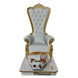 White European Style High <b>Back</b> Reclining Pedicure Foot Care Chair Colorful LED Lights Drainage Pump Massage Function Plastic - Product Image 5