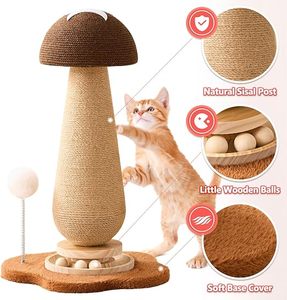Árbol rascador para gatos, torre rascadora de 21.5 pulgadas de alto con juguete giratorio de madera maciza duradera - Product Image 2