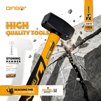 Marteau à pierres à manche en fibre de verre, marteau à tête octogonale 1000g 1500g 2000g pour la maçonnerie, la démolition, la construction, outils à main
