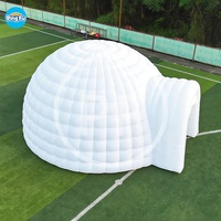 Tente gonflable semi-étanche géante portable à bulles blanches pour l'exposition Igloos Lighting for Party Disco Doom Air Tight Tents