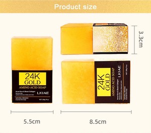 2025 nueva llegada 24K oro aminoácidos jabón hecho a mano blanqueamiento limpieza profunda aceite esencial jabón 200g para piel negra - Product Image 6