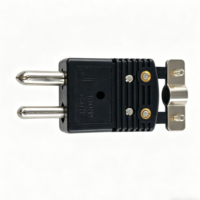 Connecteur thermocouple de type J assemblé avec support de fixation OEM, adaptateur de borne mâle en plastique noir IP20
