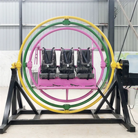 Manège de parc d'attractions en fibre de verre et acier, modèle de gyroscope humain, boule spatiale pour intérieur et extérieur, 12 mois