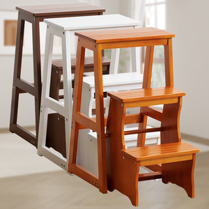 <span class=keywords><strong>Escalera</strong></span> Plegable Multiusos 2 en 1, Diseño Convertible, Certificación EN131, <span class=keywords><strong>Escalera</strong></span> <span class=keywords><strong>de</strong></span> <span class=keywords><strong>Madera</strong></span> <span class=keywords><strong>de</strong></span> <span class=keywords><strong>3</strong></span> <span class=keywords><strong>Peldaños</strong></span> para Cocina, Biblioteca, Aula - Product Image 1
