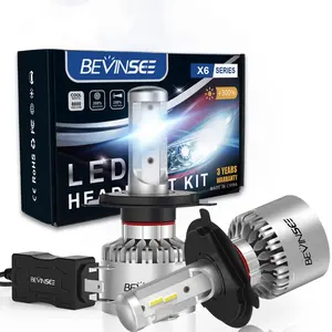 Bevinsee หลอดไฟหน้า LED สีขาว H4 6000-6500K,สำหรับ VW Transporter T4 1990-2003จำนวน2ชิ้น