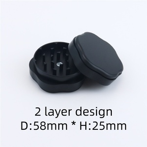 Black/Silver Exquisite Aluminum Alloy Tobacco Grinder Smoking Accessories 2 Layer Metal Herb Grinder Tobacco Crusher - Product Image 3