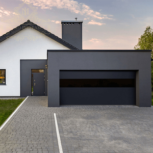 Porte de <span class=keywords><strong>garage</strong></span> moderne en verre sans cadre isolé électronique 9x8 / 8x7 / 12x7 / 9x7 pour maison - Product Image 2