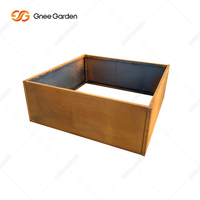 Fabrication chinoise sur mesure, jardinières carrées modulaires en acier corten de grande taille, résistantes à la corrosion, décoratives, ISO9001
