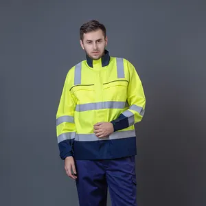 Uniform Electrician Industrial Safety Workwear Fireproof Jacket Hi Vis Reflective Flame Retardant Clothing Work Wear Jacket