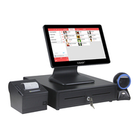 Sistema POS al por Mayor, Conjunto de Caja Registradora con Pantalla Táctil de 15.6 Pulgadas, Punto de Venta, PC, Terminal POS con Windows para Restaurante