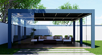163 Model Pergola Aluminium Bermotor, Gazebo Aluminium Atap Louver yang Dapat Disesuaikan untuk Halaman Belakang