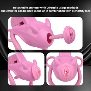 Jaula de Castidad de Resina FRRK Sissy Little Devil con Tapón Uretral Desmontable para Estimulación del Clítoris y Pene, Juguetes Sexuales para Hombres - Product Image 5