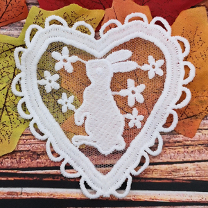 Ren bán chạy, họa tiết hoa 3D tan trong nước, chất liệu lụa sữa, họa tiết trái tim, tự làm quần áo trẻ em, ren màu be - Product Image 3