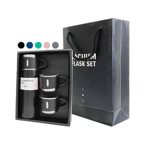 Free Shipping 17Oz Water Bottle Stainless Steel Vacuum Flask <b>Set</b> One <b>Cup</b> Three Lid Gift Box - Product Image 1