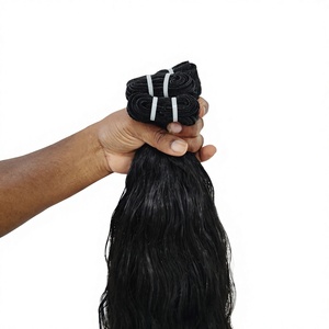 Cabello Humano Remy Indio 100% para Extensiones, Color Negro Natural, 100% Sin Procesar, Ondulado, Longitud de 8 a 40 Pulgadas - Product Image 3
