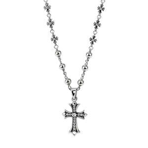 Collier en cuivre avec ancre de bateau, croix et cœur, style rétro, avec pendentif ancre de bateau et petit broche, chaîne en bambou tendance - Product Image 1