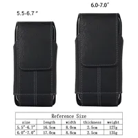 Pochette de téléphone en cuir PU pour iPhone 5.5 "-7" pour Samsung Huawei Xiaomi sacs de taille à rabat Vertical ceinture Clip couverture sac de téléphone
