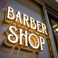 Enseigne commerciale personnalisée en métal acrylique 3D imperméable pour extérieur, lettres rétroéclairées, logo de salon de coiffure, enseigne LED pour vitrine, pour la publicité