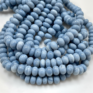 8-10 MM perles de pierres précieuses en opale bleue perles en forme de rondelle d'opale naturelle pour la fabrication de bijoux AAA + collier de perles de pierres précieuses bleues de qualité - Product Image 1