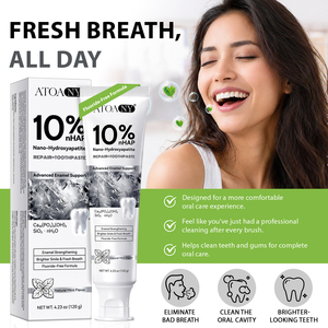 Dentifricio ATOANY <span class=keywords><strong>per</strong></span> <span class=keywords><strong>Denti</strong></span> <span class=keywords><strong>Sensibili</strong></span>, Senza Fluoruro, Alito Fresco, Pulizia Profonda, Sbiancante, con 10% di Nano Idrossiapatite - Product Image 5
