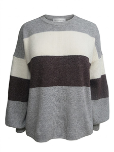 Suéter de Punto para Mujer, Corte Holgado, Antiarrugas, Grueso, a Rayas, Manga Larga (Otoño, Silueta Moderna y Relajada, Versátil) - Product Image 2