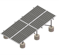 Système de support de montage de panneaux solaires industriels avec base en bloc de béton en acier galvanisé, installation facile