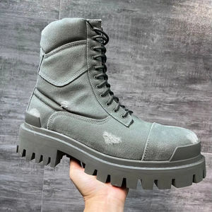 Botas de trabajo para hombre de alta calidad, estilo senderismo al aire libre, zapatos casuales con suela gruesa y función de aumento de altura, botas modernas - Product Image 1