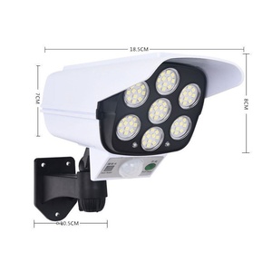 Nuevas luces de inundación LED de seguridad solar Simulación al aire libre Sensor de movimiento Lámpara de pared Cámaras de vigilancia solares Luces - Product Image 4