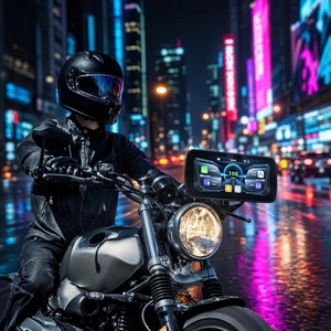 Navigatore GPS per <span class=keywords><strong>Moto</strong></span> con Visione Notturna, Schermo 6.25 Pollici, Wireless Carplay Android Auto, Impermeabile IP67, Touch Screen, Doppia Dash Cam Registratore - Product Image 5