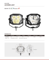Lampe carrée LED étanche Emark R10 très populaire, 20W 12V 24V 2300lm, faisceau spot, éclairage de travail, tout-terrain, SUV, 4x4, camion
