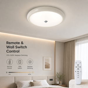 Modern Flush Mount Led <b>Ceiling</b> <b>Light</b> Iron Glass Shade <b>Remote</b> Dimmable Tri Color For Home Decoration Bedroom Living Room - Product Image 4