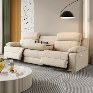 Sofá Reclinable Eléctrico Moderno de Tela, Sofá de <span class=keywords><strong>3</strong></span> <span class=keywords><strong>Plazas</strong></span> con Puertos USB, Juego de Muebles para Sala de Estar, Sofá Reclinable Eléctrico al por Mayor - Product Image 1