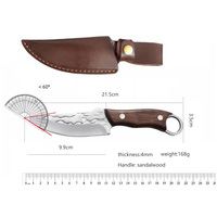 Couteau de camping multifonctionnel portable, forgé à la main, petit format, lame affûtée pour la viande, idéal pour le camping en extérieur et les fruits