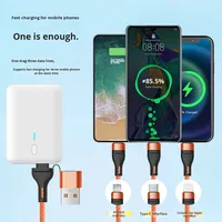 Câble de données 4-en-1 multifonctionnel en nylon tressé USB-C Type-C 6A USB Chargement pour imprimante Android Ordinateur Téléphone mobile 4-en-1