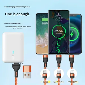 4-Trong-1 Đa Chức Năng Nylon Bện USB-C Loại C Cáp Dữ Liệu 6A USB Sạc Cho Máy In <span class=keywords><strong>Android</strong></span> Máy Tính 4-Trong-1 Điện Thoại Di Động - Product Image 4
