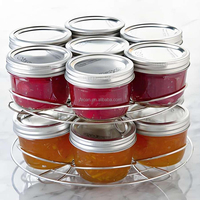 Pot en verre Mason de 100 à 1000 ml avec couvercle en fer blanc à double compartiment - Idéal pour les cornichons, les confitures maison, les aliments en conserve et le stockage en cuisine