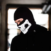 Pasamontañas con estampado de calavera para Halloween, disfraz de Cosplay para hombre y mujer, máscara de cara completa para bicicleta, sombrero para montar en motocicleta al aire libre, gorras de esquí