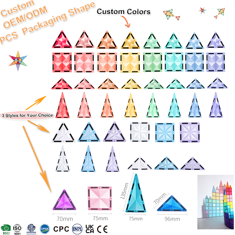 2023 nuovo stile vendita calda giocattoli magnetici educativi costruzione 3D apprendimento blocchi magnetici imposta piastrelle magnetiche per bambini