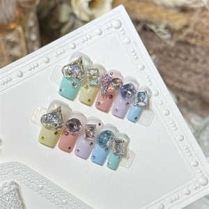 <span class=keywords><strong>Uñas</strong></span> Postizas de Acrílico de Lujo <span class=keywords><strong>con</strong></span> Diseño de Corazón, Hechas a Mano, de Alta Calidad, Venta al Por Mayor - Product Image 3
