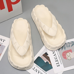 Tongs et sandales à semelle épaisse rehaussante pour l'extérieur, plage, femmes et hommes, été, EVA, blanc, beige, noir - Product Image 4