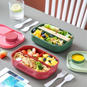 <b>Lunch</b> <b>Box</b> Rectangular Compartmentalized Microwaveable With Utensils For Office Students - Product Image 2